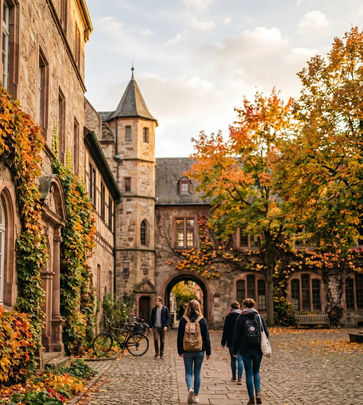 A European university courtyard
